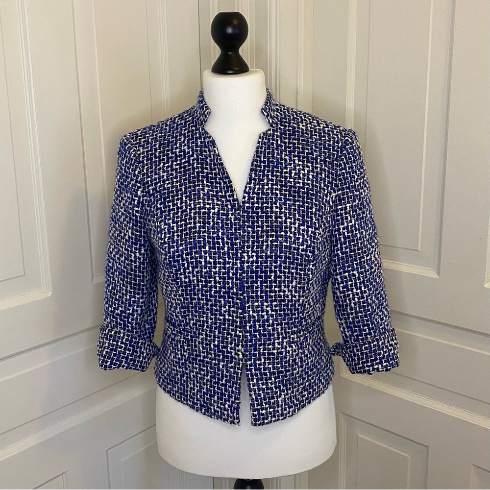 Chanel Style Cropped Tweed Blazer
